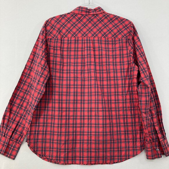 New J. Crew size 14 Red Plaid Cotton Long Sleeve Button Down Preppy Office Work - Picture 7 of 8